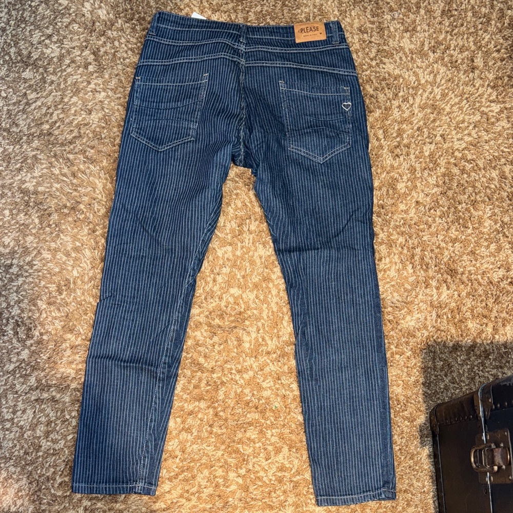 Women’s Striped Blue Jeans